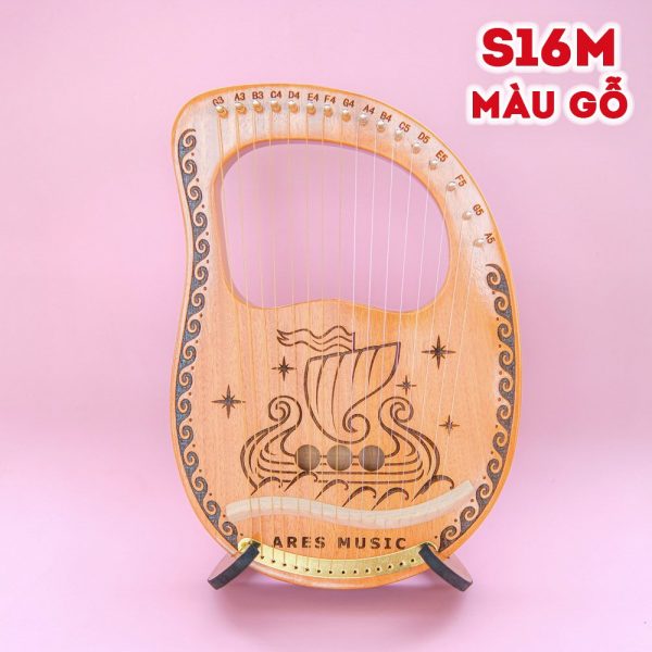 [Khắc note+Sơn bóng] Đàn Lyre Ares S16M 16 Dây Cao Cấp