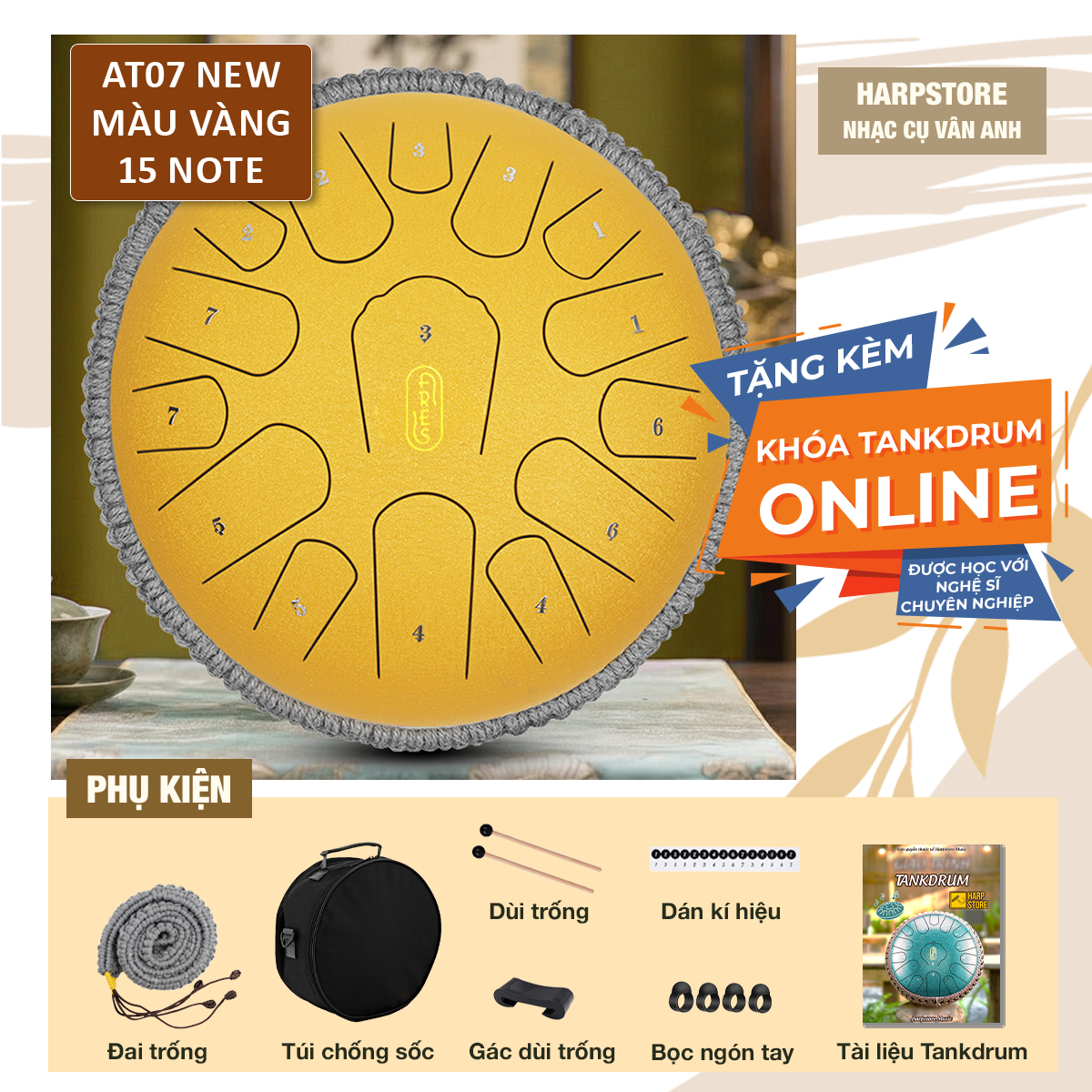 Trống Tank Drum - Trống Không Linh ARES 15 Note -Steel Tongue Drum ARES - Ảnh 6