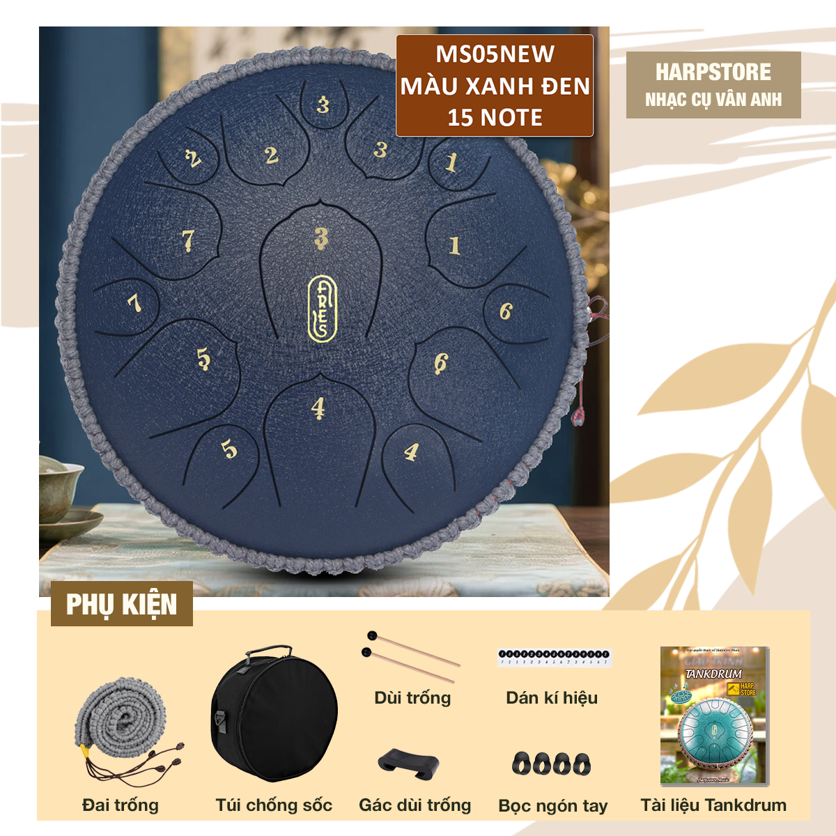 Trống Tank Drum - Trống Không Linh ARES 15 Note -Steel Tongue Drum ARES - Ảnh 4