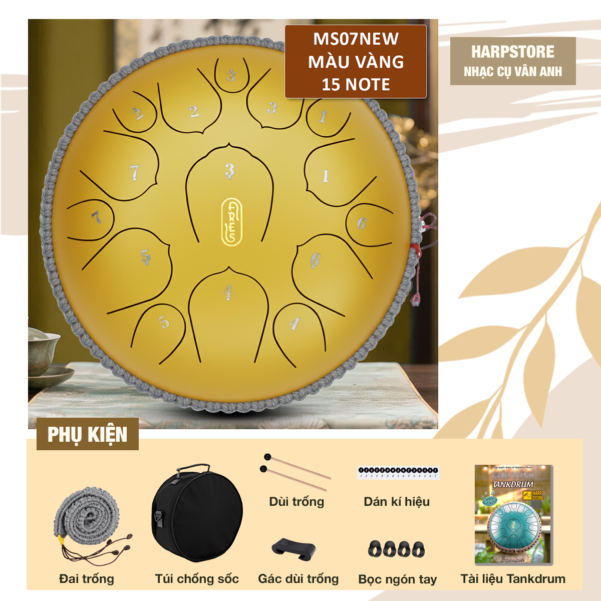 Trống Tank Drum - Trống Không Linh ARES 15 Note -Steel Tongue Drum ARES - Ảnh 3