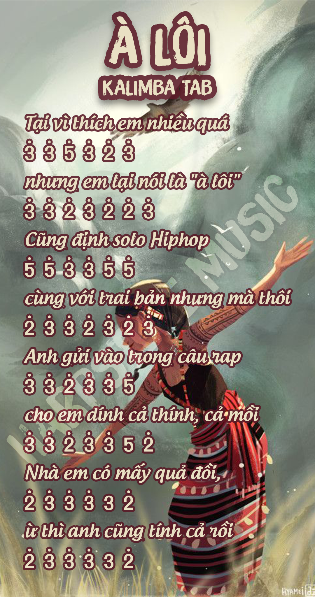 À lôi Kalimba tab
