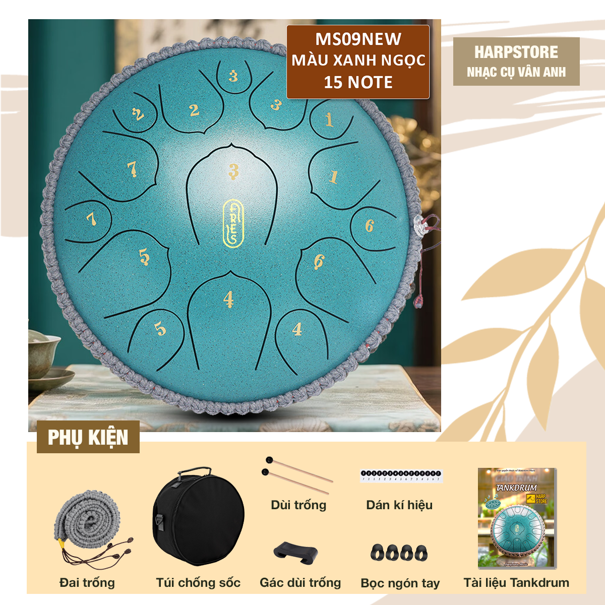 Trống Tank Drum - Trống Không Linh ARES 15 Note -Steel Tongue Drum ARES - Ảnh 2