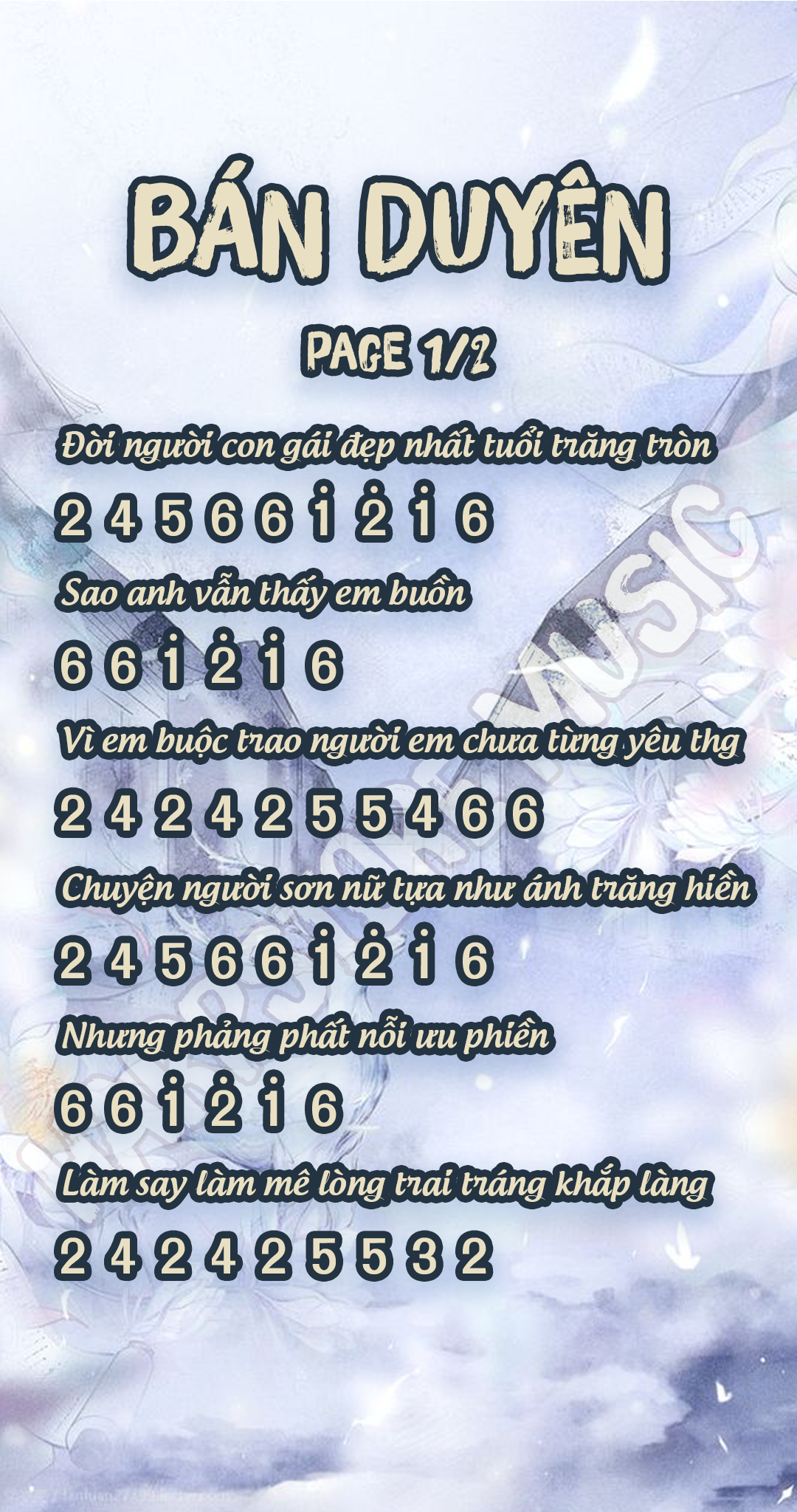 Bán duyên Kalimba tab 1