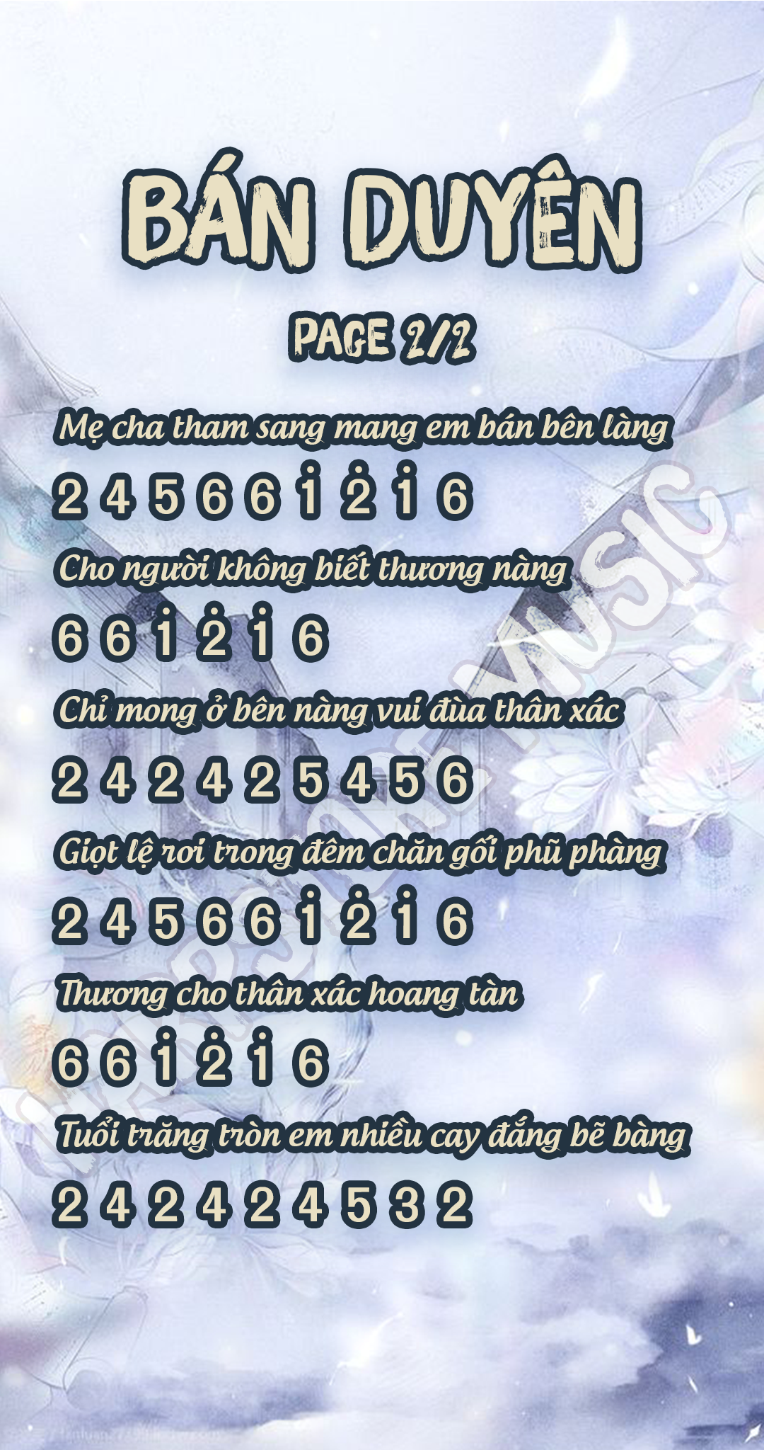 Bán duyên Kalimba tab 2